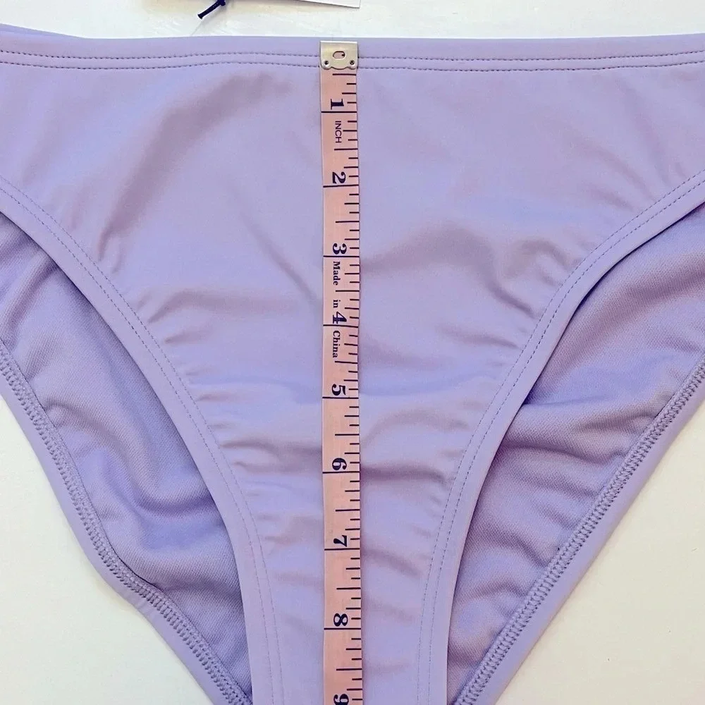 Shade & Shore Low Rise High Leg Bikini Bottom Extra Cheeky Womens XL Purple New - Picture 7 of 10
